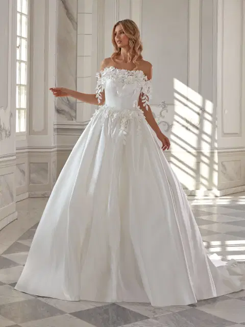 Pauline wedding dress by Vanilla Sposa, ball gown, satin
