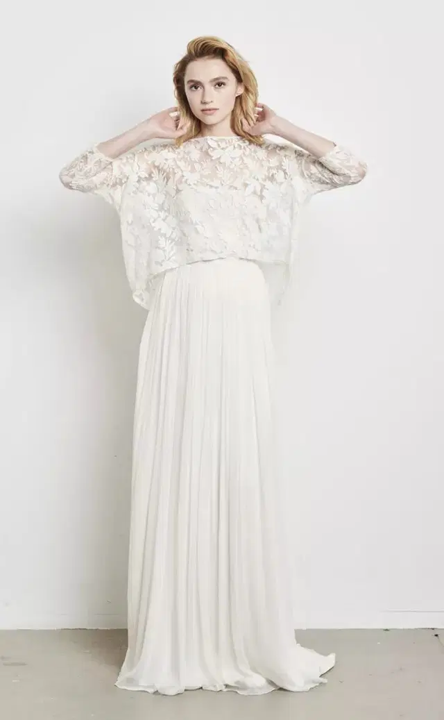 Zweiteiler Edisa + Nuria by Kisui: A-Line silhouette, boat neck neckline, three-quarter sleeves, lace