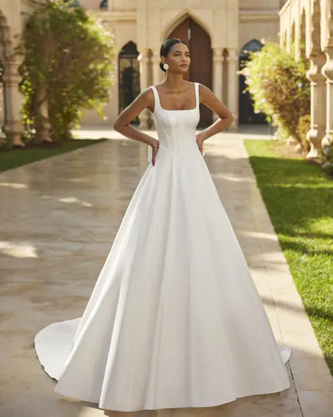 Oneida wedding dress by Rosa Clara, A-line, mikado