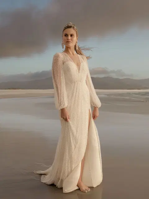 Belle Gown by Catherine Deane, trumpet, tulle
