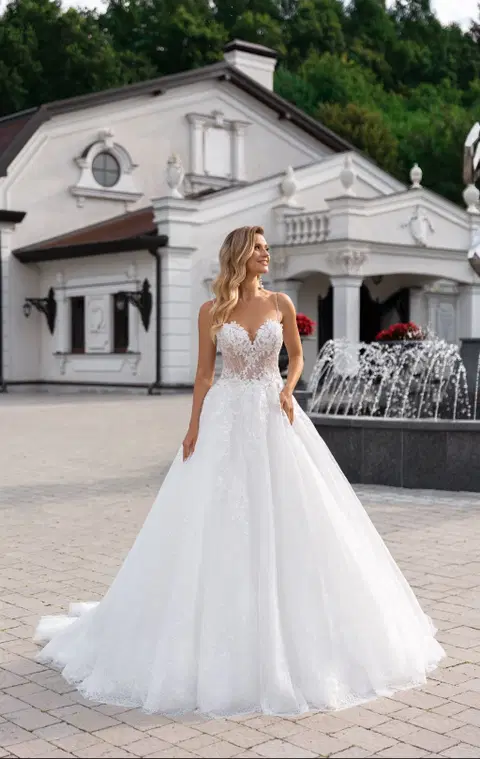 Style 5560 wedding dress by Serena Bridal, ball gown, lace
