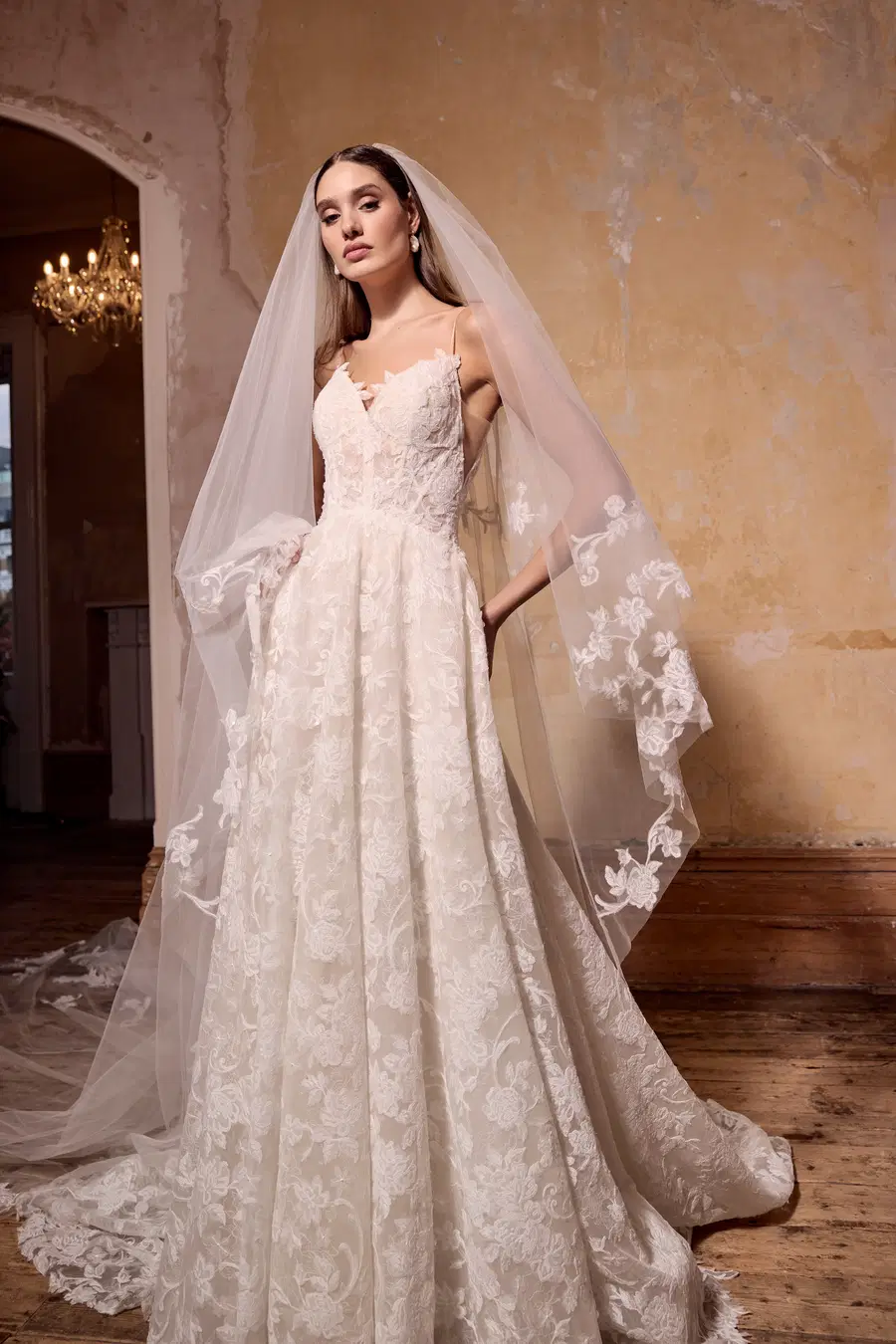 Ava by Josephine Scott: A-Line silhouette, sweetheart neckline, sleeveless, lace