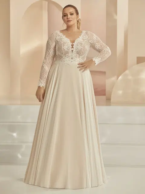 Famosa c wedding dress by Bianco Evento, A-line, lace