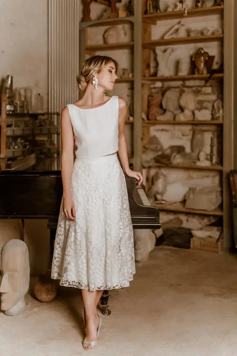 Rock Liza Midi wedding dress by noni, two-piece, lace