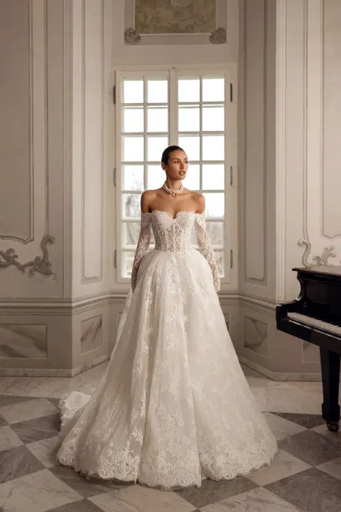 Ramona wedding dress by Tina Valerdi, princess, lace