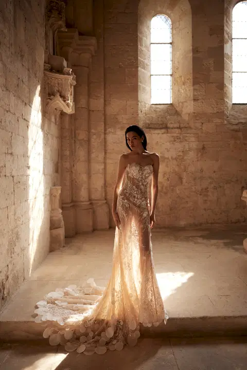 Nicole Stephane wedding dress by Innocentia Divina, straight, lace