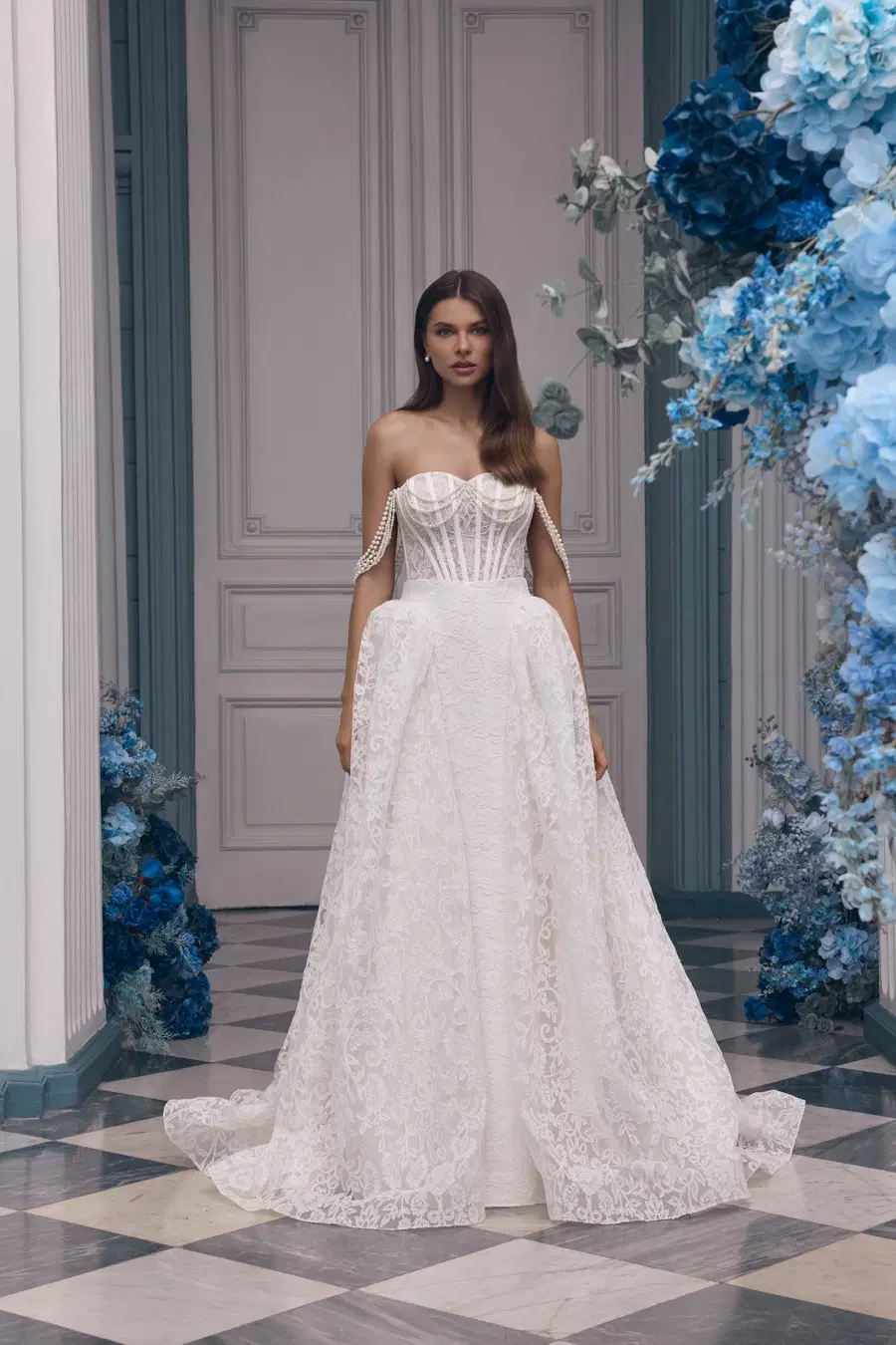 Elsa by Carfelli: Ball Gown silhouette, sweetheart neckline, sleeveless, lace