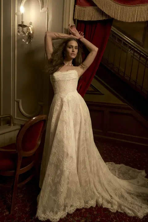 Maelle wedding dress by Maggie Sottero, A-line, lace