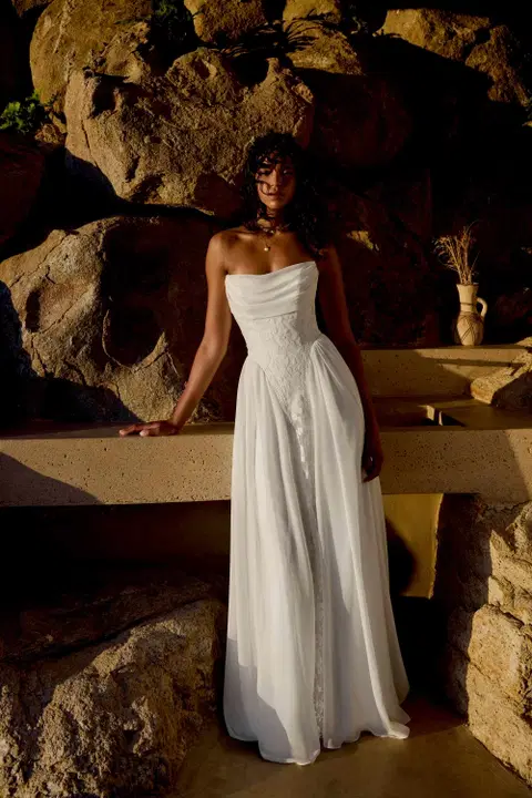 Style 66448 wedding dress by Lillian West, A-line, lace