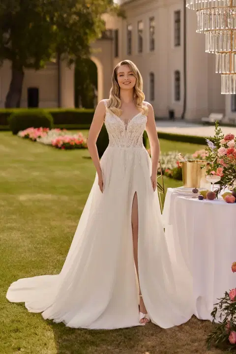 Style 1188 wedding dress by Angela Bianca, A-line, lace