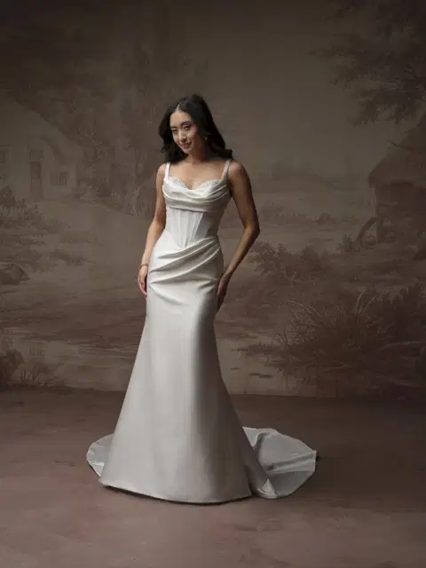 Melissa Marie wedding dress by Maggie Sottero, A-line, satin