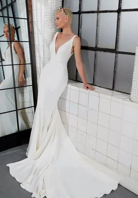 Blake wedding dress by Avenue by Josephine Scott, crepe, V-neck