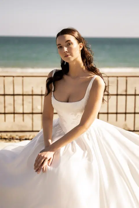 Despina wedding dress by Amo & Luv, ball gown, satin