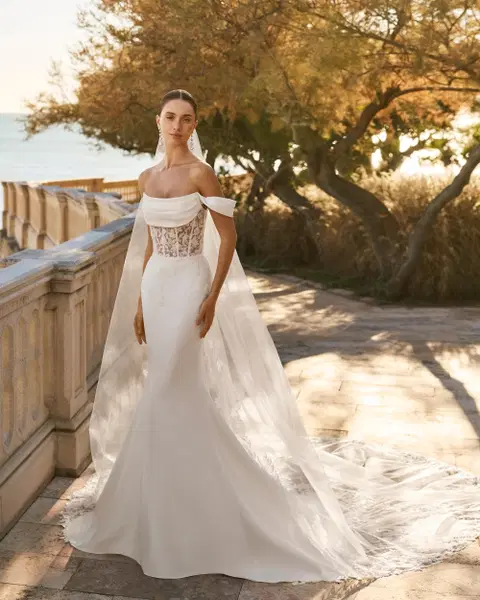 Febrero Brautkleid von Luna Novias, Meerjungfrau, Mikado