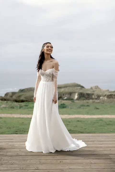 Aurelia wedding dress by Adore, A-line, chiffon