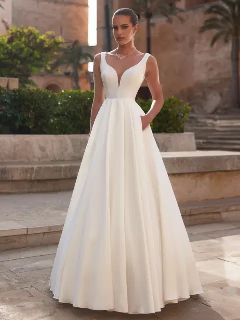 Idalia wedding dress by Bianco Evento, A-line, satin