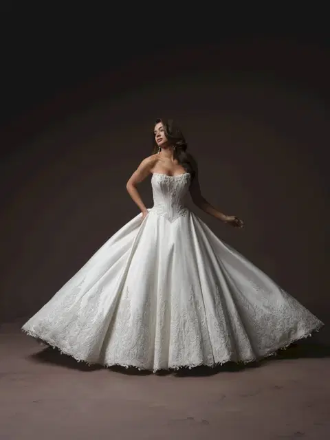 Sandrine wedding dress by Sottero & Midgley, ball gown, lace