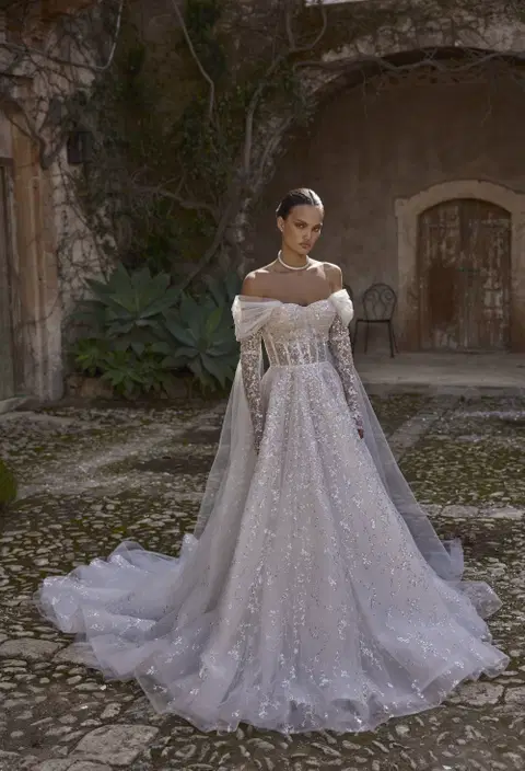 Gardenia 25-016 wedding dress by Ricca Sposa, A-line, tulle