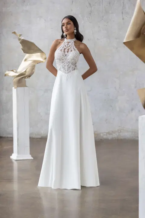 Fantasia Brautkleid von Jarice, A-Linie, Crepe