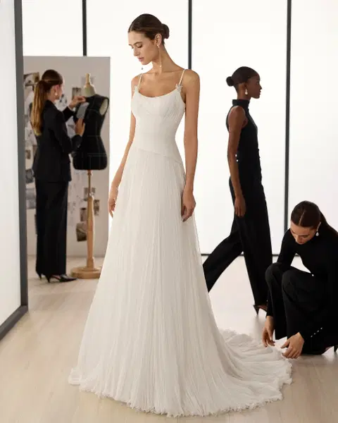 Soria Brautkleid von Rosa Clara, A-Linie, Georgette