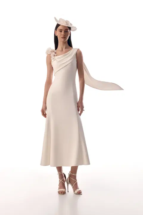 Demi wedding dress by Innocentia, crepe, scoop