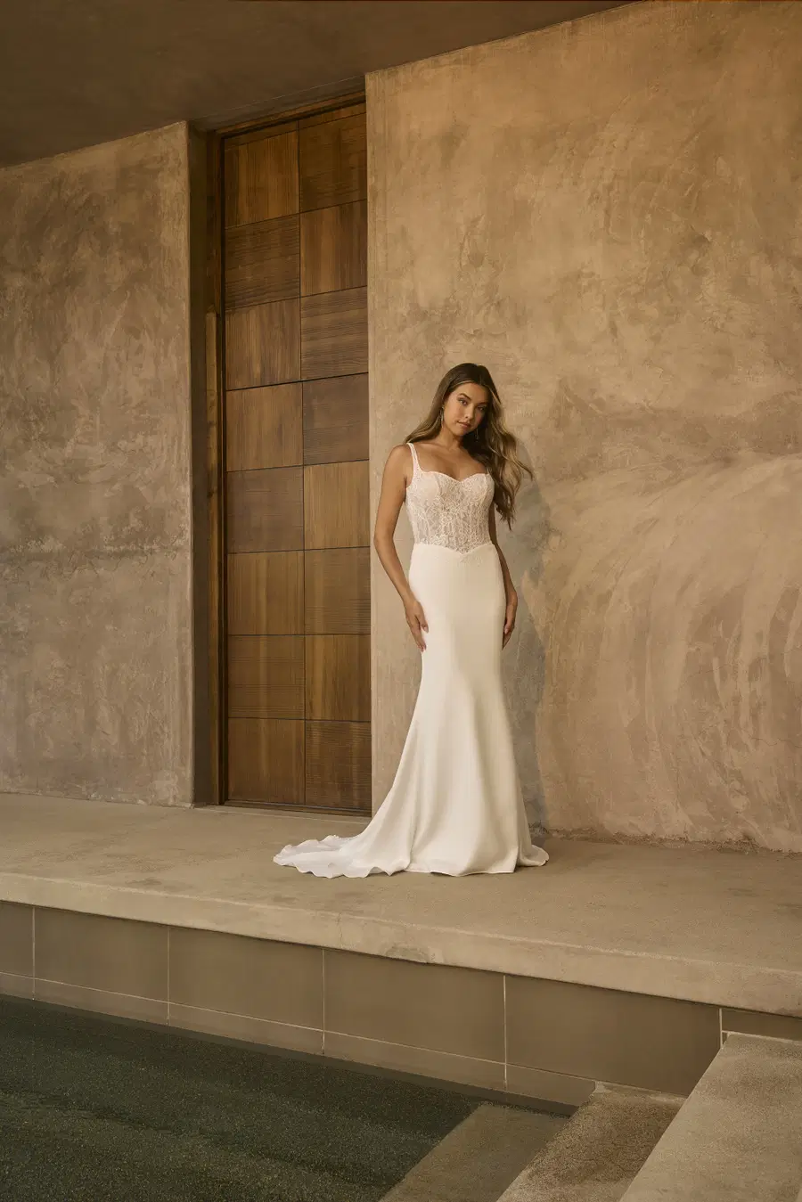 BL493 by Beloved by Casablanca: Fit & Flare silhouette, sweetheart neckline, sleeveless, lace