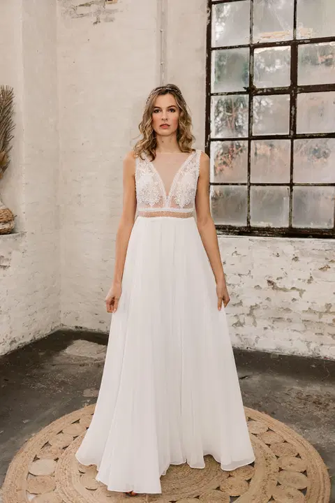 Rosie wedding dress by Esther Hofmann, A-line, chiffon