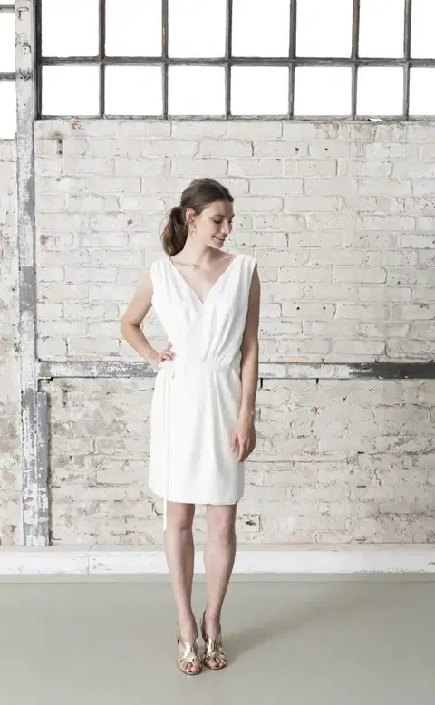 Tansila Dress – Kurzes Kleid by Kisui, straight, crepe