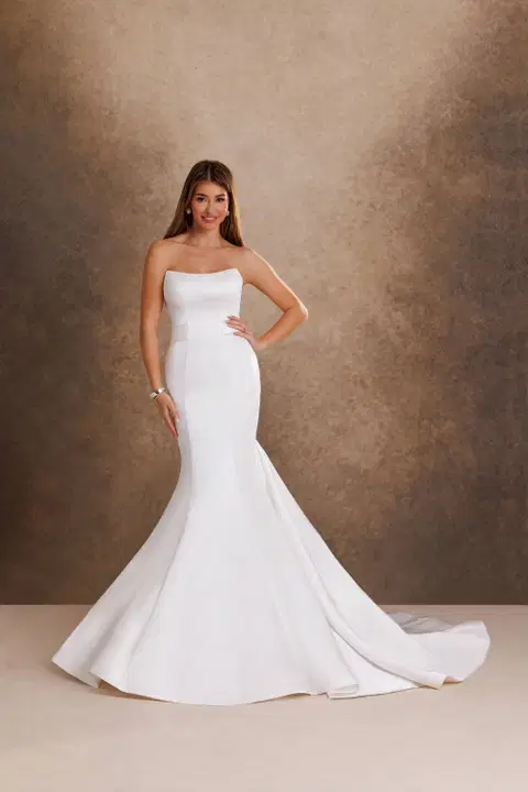 Style RB2249 wedding dress by Rachel Allan, trumpet, satin
