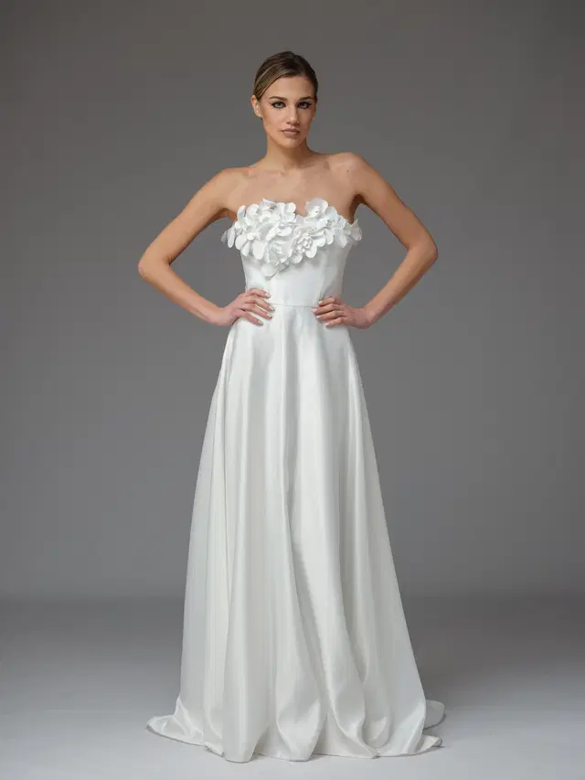 Twyla by Katya Katya London: A-Line silhouette, off-shoulder neckline, sleeveless, mikado