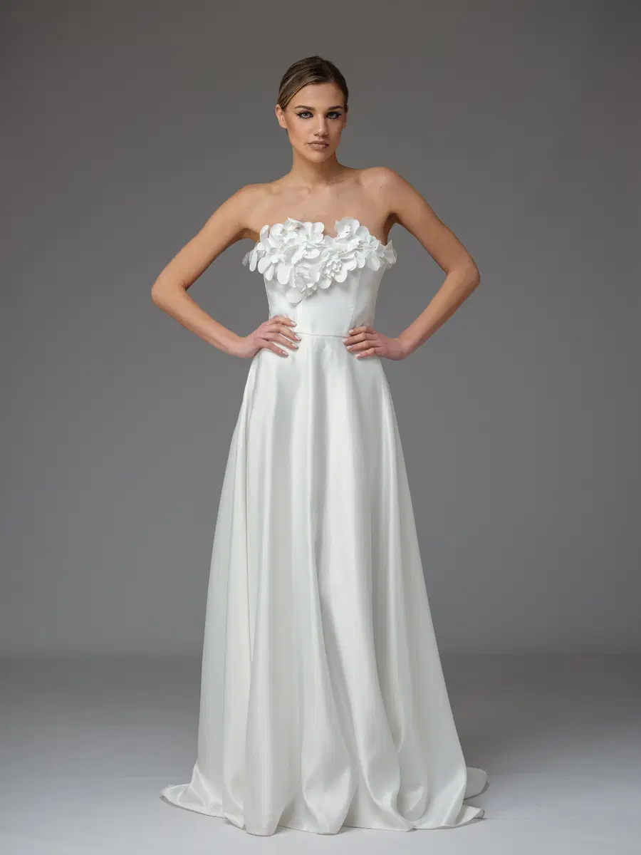Twyla by Katya Katya London: A-Line silhouette, off-shoulder neckline, sleeveless, mikado