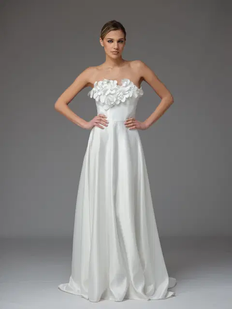 Twyla wedding dress by Katya Katya London, A-line, mikado