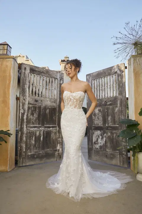 Joleen wedding dress by Beloved by Casablanca, fit & flare, lace