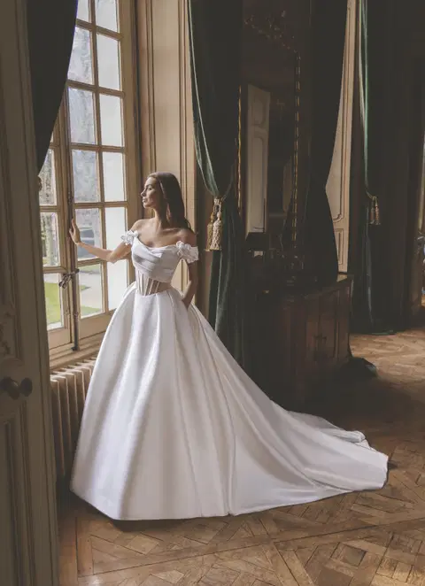 Gwendolyn wedding dress by ÉLYSÉE, ball gown, mikado