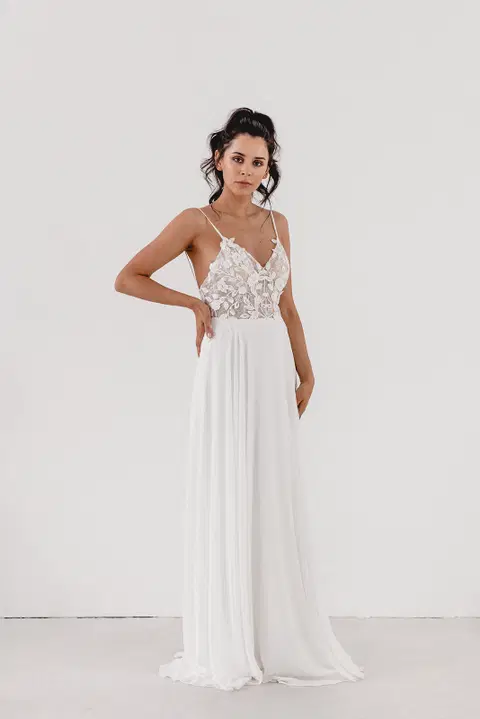 Elisa wedding dress by Esther Hofmann, A-line, chiffon