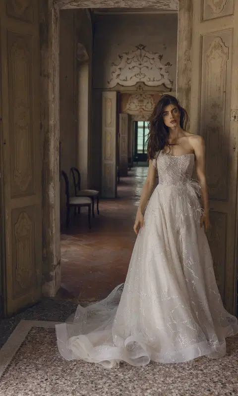 Paulina 24-017(2) wedding dress by Love by Ricca Sposa, A-line, tulle