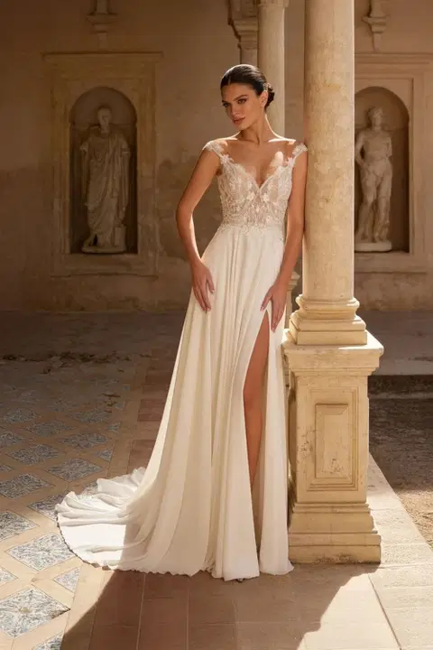 S5578 Viviana wedding dress by Serena Bridal, A-line, lace