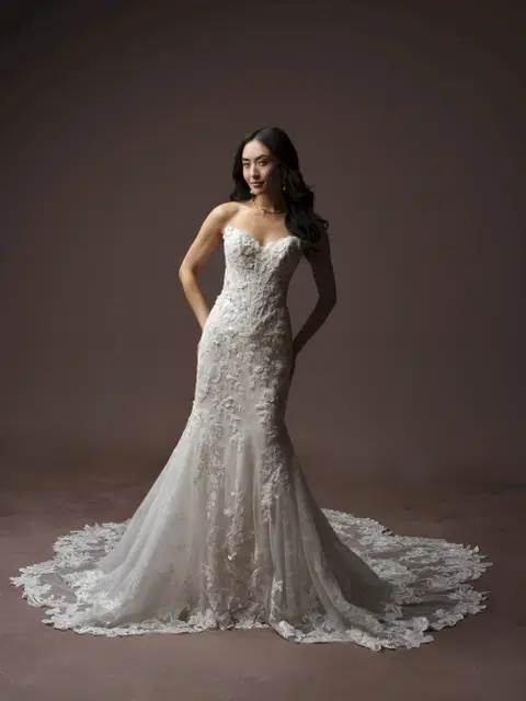 Estelle wedding dress by Maggie Sottero, fit & flare, lace