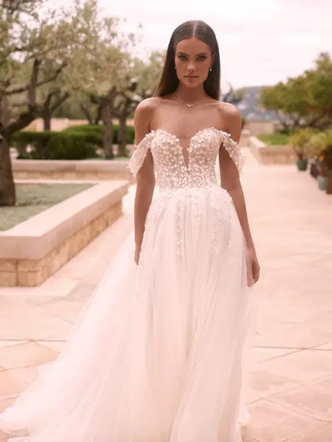 Varanes wedding dress by Bianco Evento, A-line, tulle