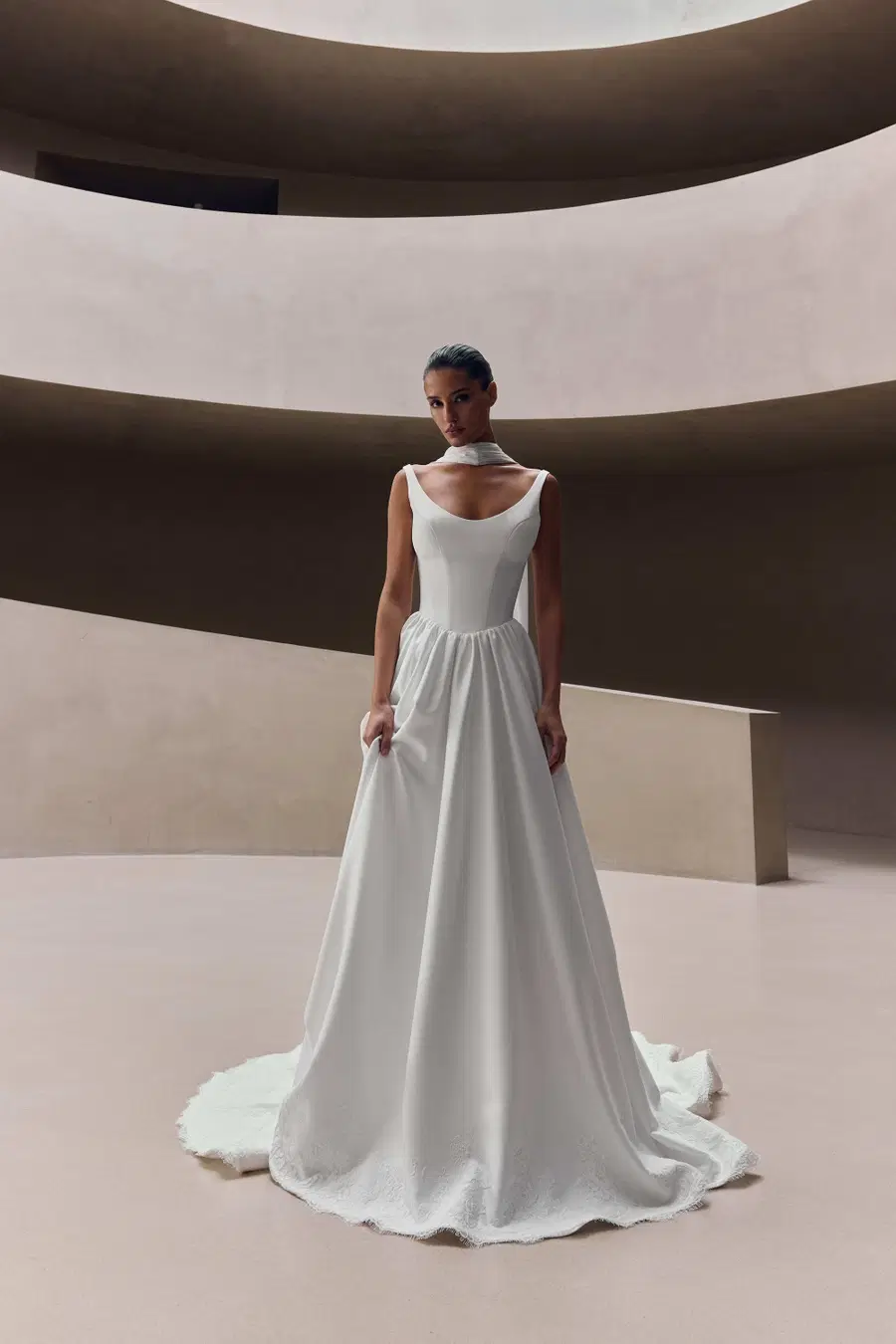 Enoria by Milla Nova: A-Line silhouette, satin