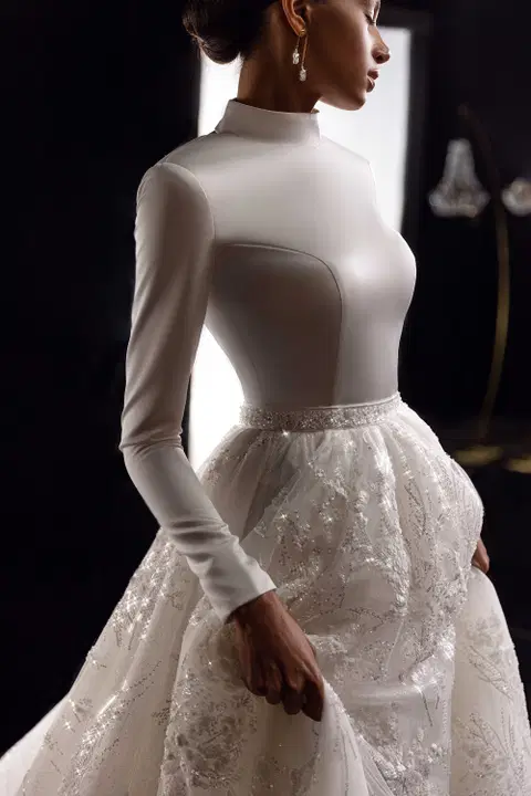 Maria wedding dress by Tina Valerdi, ball gown, satin