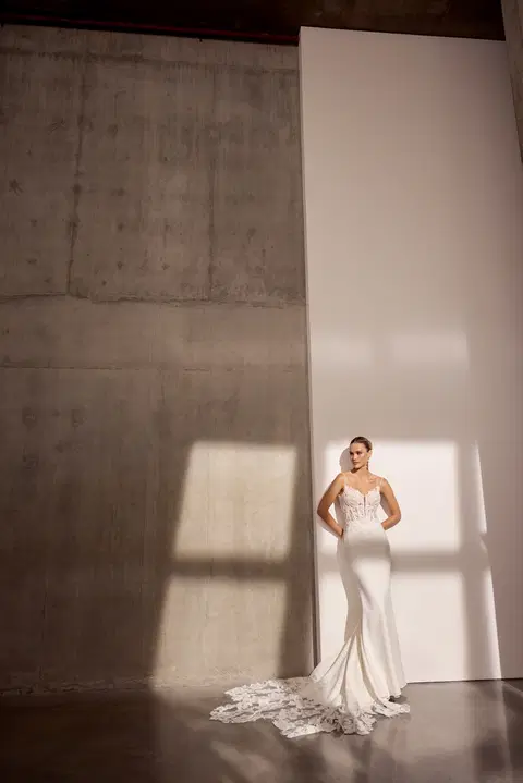 Rhodes wedding dress by Avenue by Josephine Scott, trumpet, lace