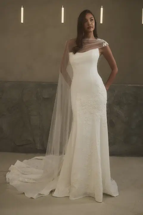 Style 2626 wedding dress by Casablanca Bridal, fit & flare, organza