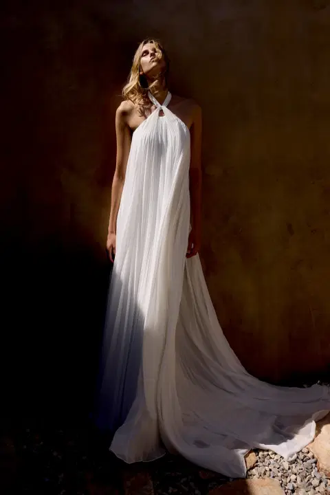 Style 66440 wedding dress by Lillian West, tulle, high / halter