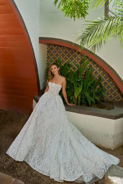 LA26107 Isabeth wedding dress by Calla Blanche, ball gown, lace