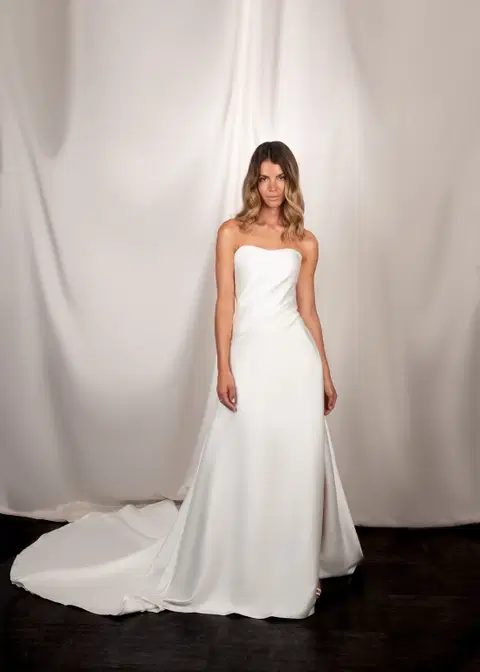 Cale wedding dress by Serravalle, mikado, straight