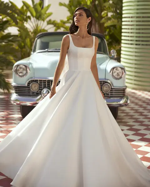 Julee wedding dress by Luna Novias, ball gown, mikado