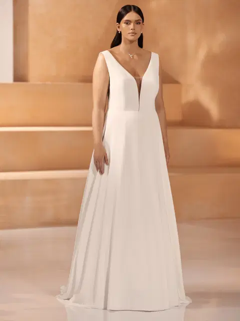 GOBI c wedding dress by Bianco Evento, A-line, crepe