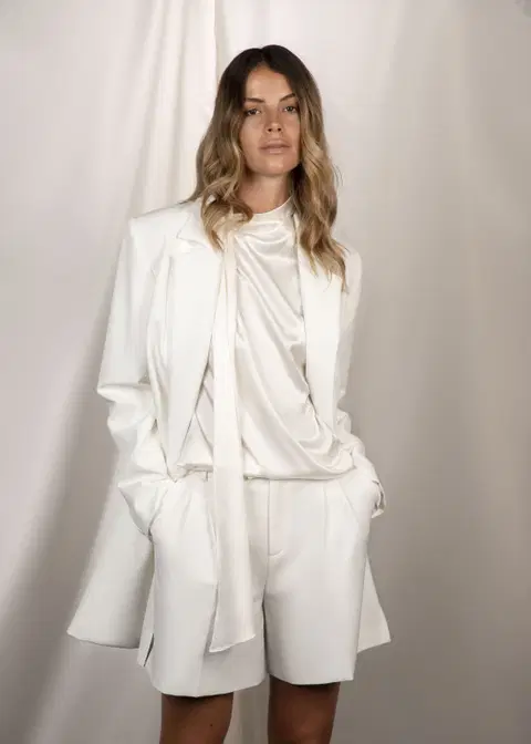 Rian wedding dress by Serravalle, pantsuit, crepe