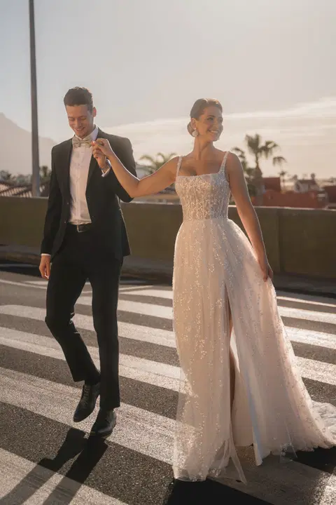 Style 82303 wedding dress by Diane Legrand, A-line, square